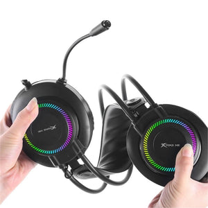 Xtrike Me GH-509 - Casque de Jeu Filaire Stéréo avec Microphone et Rétro-Éclairage RGB, Noir - Simple Boutique