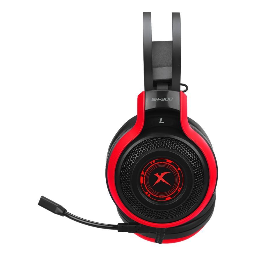 Xtrike Me GH-908 - Casque de Jeu 7.1 Surround, Filaire avec Microphone, Rouge - Simple Boutique