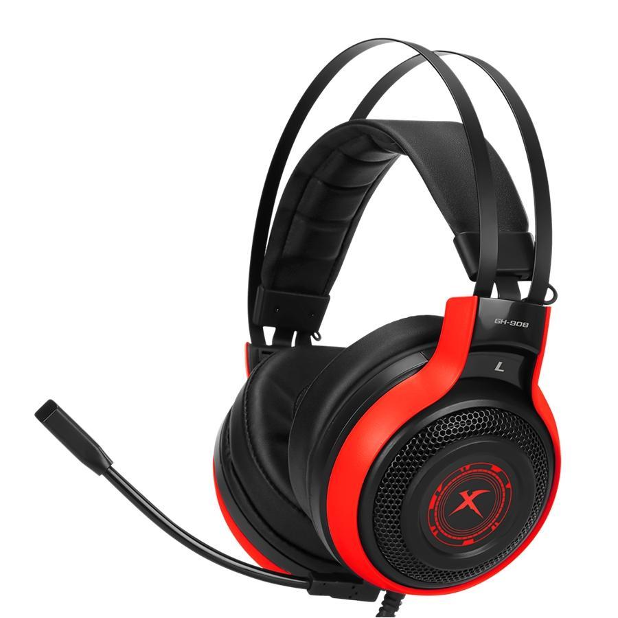 Xtrike Me GH-908 - Casque de Jeu 7.1 Surround, Filaire avec Microphone, Rouge - Simple Boutique