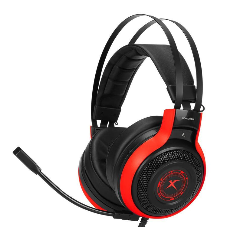 Xtrike Me GH-908 - Casque de Jeu 7.1 Surround, Filaire avec Microphone, Rouge - Simple Boutique