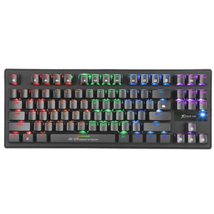 Xtrike Me GK-979 - Clavier de Jeu Compact, Mécanique et Filaire avec 87 Touches et Rétro-Éclairage, Noir - Simple Boutique