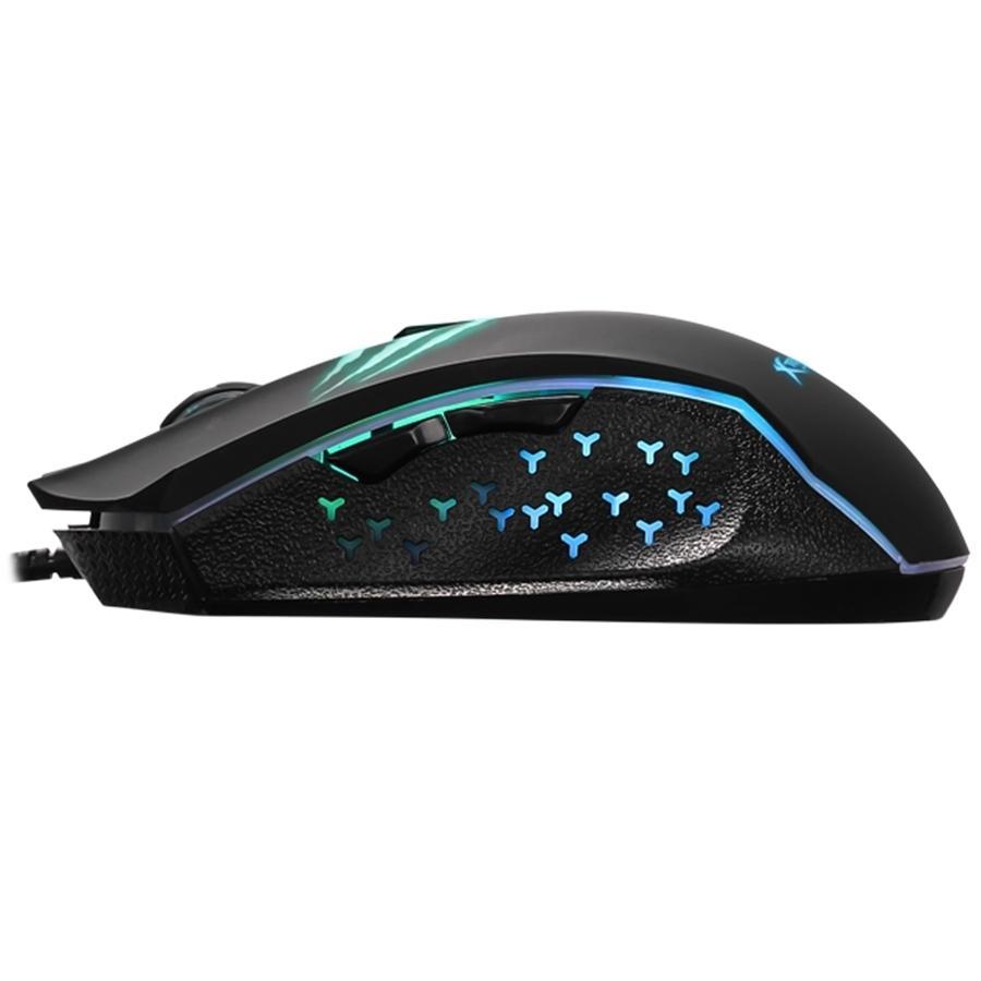 Xtrike Me GM-203 - Souris de Jeu Optique, Filaire avec 6 Boutons et Rétro-Éclairage Couleurs Mixtes, 800 à 2400 DPI, Noir - Simple Boutique