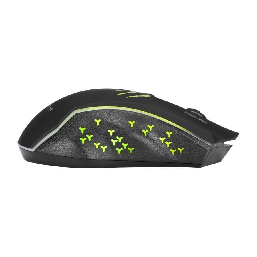 Xtrike Me GM-203 - Souris de Jeu Optique, Filaire avec 6 Boutons et Rétro-Éclairage Couleurs Mixtes, 800 à 2400 DPI, Noir - Simple Boutique