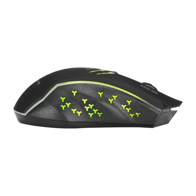Xtrike Me GM-203 - Souris de Jeu Optique, Filaire avec 6 Boutons et Rétro-Éclairage Couleurs Mixtes, 800 à 2400 DPI, Noir - Simple Boutique