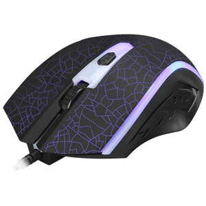 Xtrike Me GM-206 - Souris de Jeu Optique, Filaire avec 4 Boutons et Rétro-Éclairage à 7 Couleurs, DPI 800/1000/1200, Noir - Simple Boutique