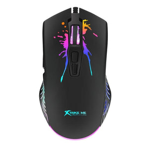 Xtrike Me GM-215 - Souris de Jeu Optique, Filaire avec 7 Boutons et Rétro-Éclairage, DPI 1200 à 7200, Noir - Simple Boutique