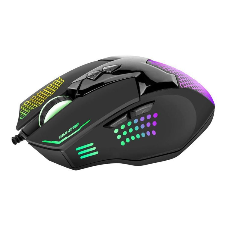 Xtrike Me GM-216 - Souris de Jeu Optique, Filaire avec 7 Boutons et Rétro-Éclairage, DPI 1200 à 3600, Noir - Simple Boutique