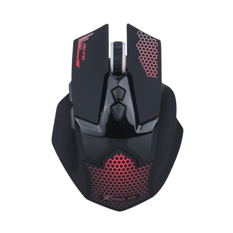 Xtrike Me GM-216 - Souris de Jeu Optique, Filaire avec 7 Boutons et Rétro-Éclairage, DPI 1200 à 3600, Noir - Simple Boutique