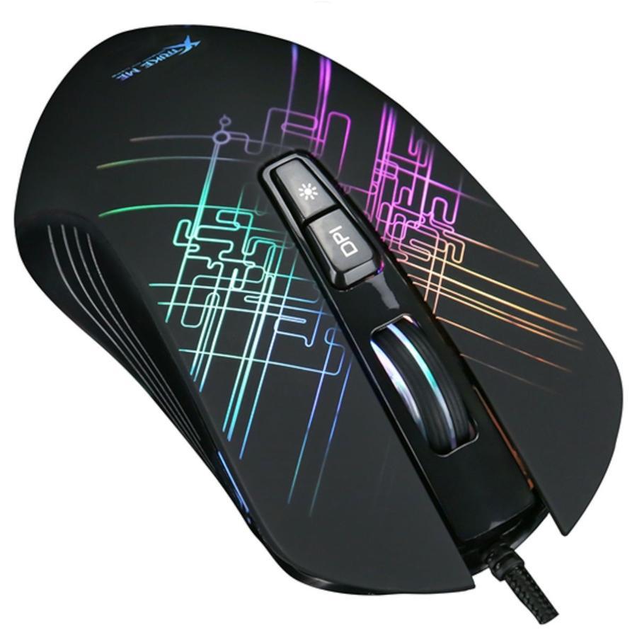 Xtrike Me GM-510 - Souris de Jeu Optique, Filaire avec 7 Boutons et Rétro-Éclairage, 800 à 6400 DPI, Noir - Simple Boutique