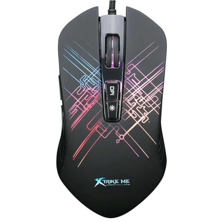 Xtrike Me GM-510 - Souris de Jeu Optique, Filaire avec 7 Boutons et Rétro-Éclairage, 800 à 6400 DPI, Noir - Simple Boutique