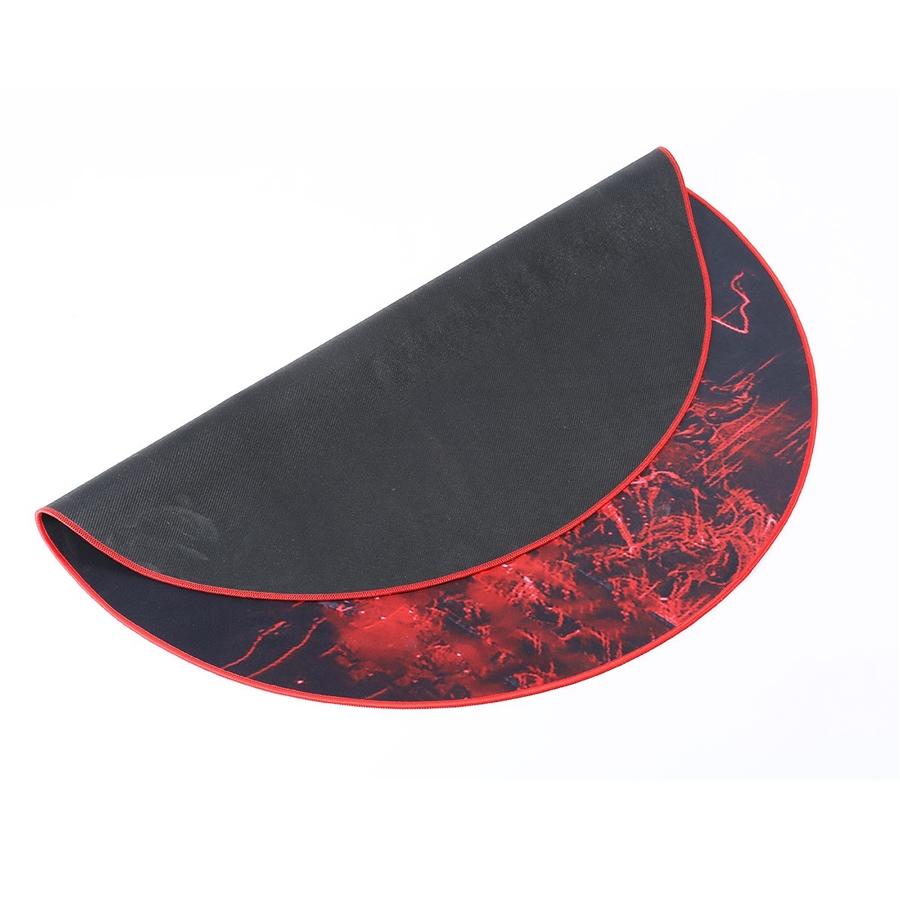 Xtrike Me GX01 - Tapis Rond pour Chaise De Gaming, 36'' x 36'', Tissu Ondulé en Microfibre, Noir et Rouge - Simple Boutique