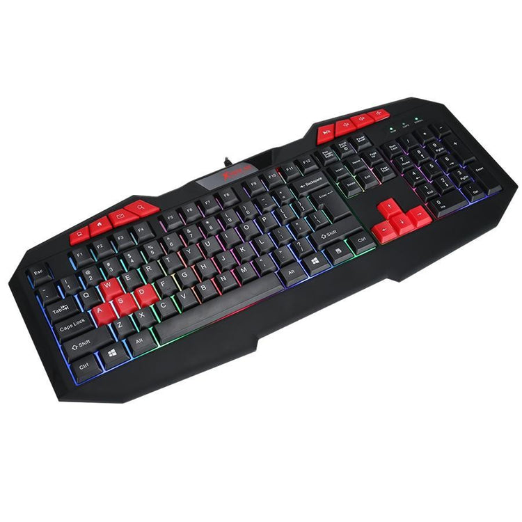 Xtrike Me MK-503 - Ensemble de Clavier et Souris de Jeu Filaire avec Rétro-Éclairage Couleurs Mixtes, Noir - Simple Boutique