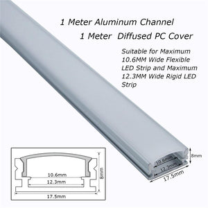 Yoho Canaux en Aluminium avec Diffuseurs pour Bandes Lumineuses LED, 17.5x8mm, Paquet de 10 - Simple Boutique