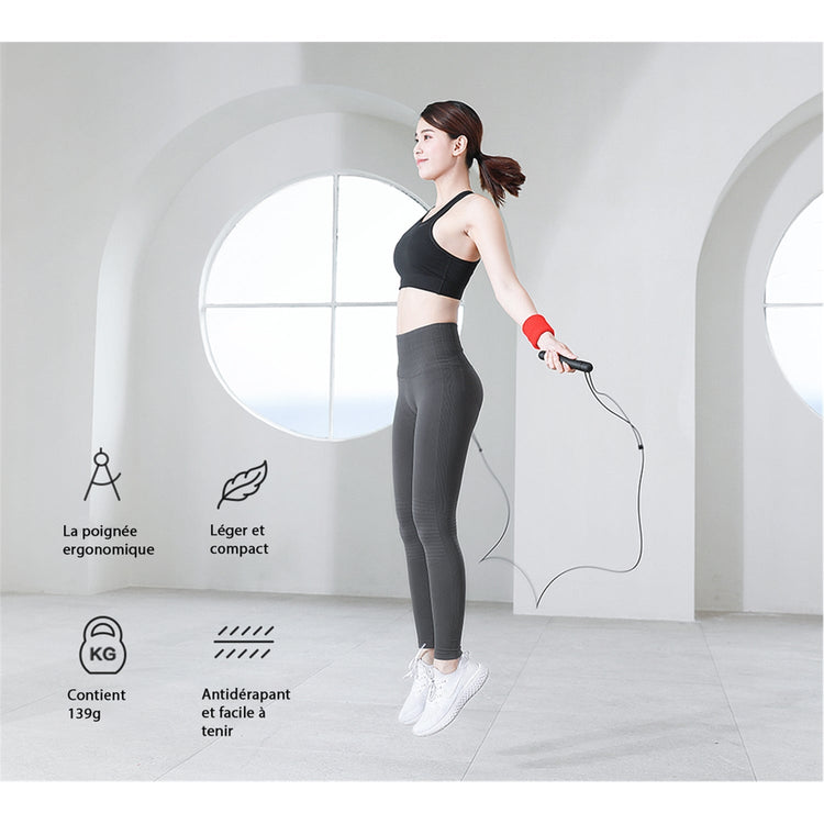 Yunmai - Corde a Sauter Intelligente, Bluetooth, Écran DEL HD, 4 Modes D'entrainement, Noir - Simple Boutique