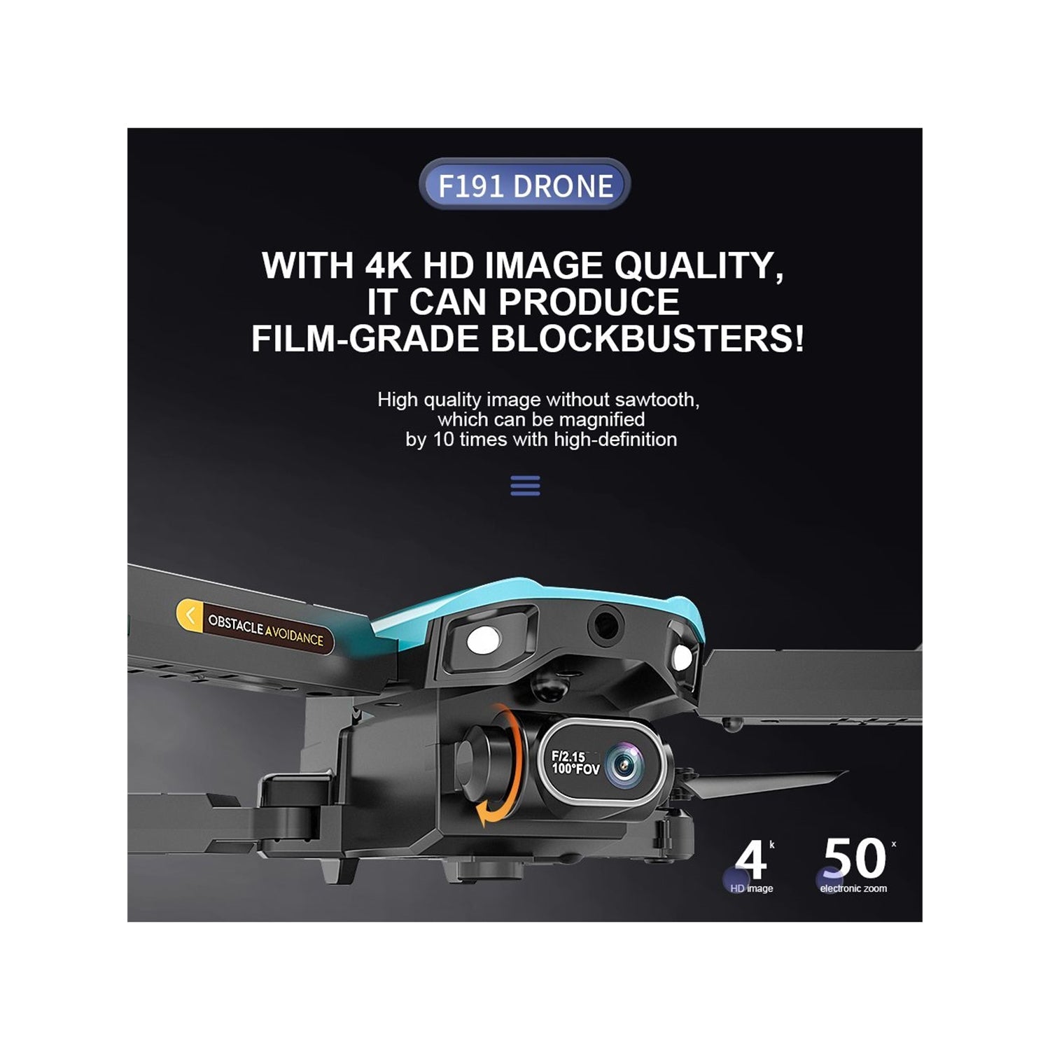 ZFR - Drone avec Double Objectif 4K avec Boite de Rangement et Télécommande, Streaming/Video en Direct, Noir - Simple Boutique