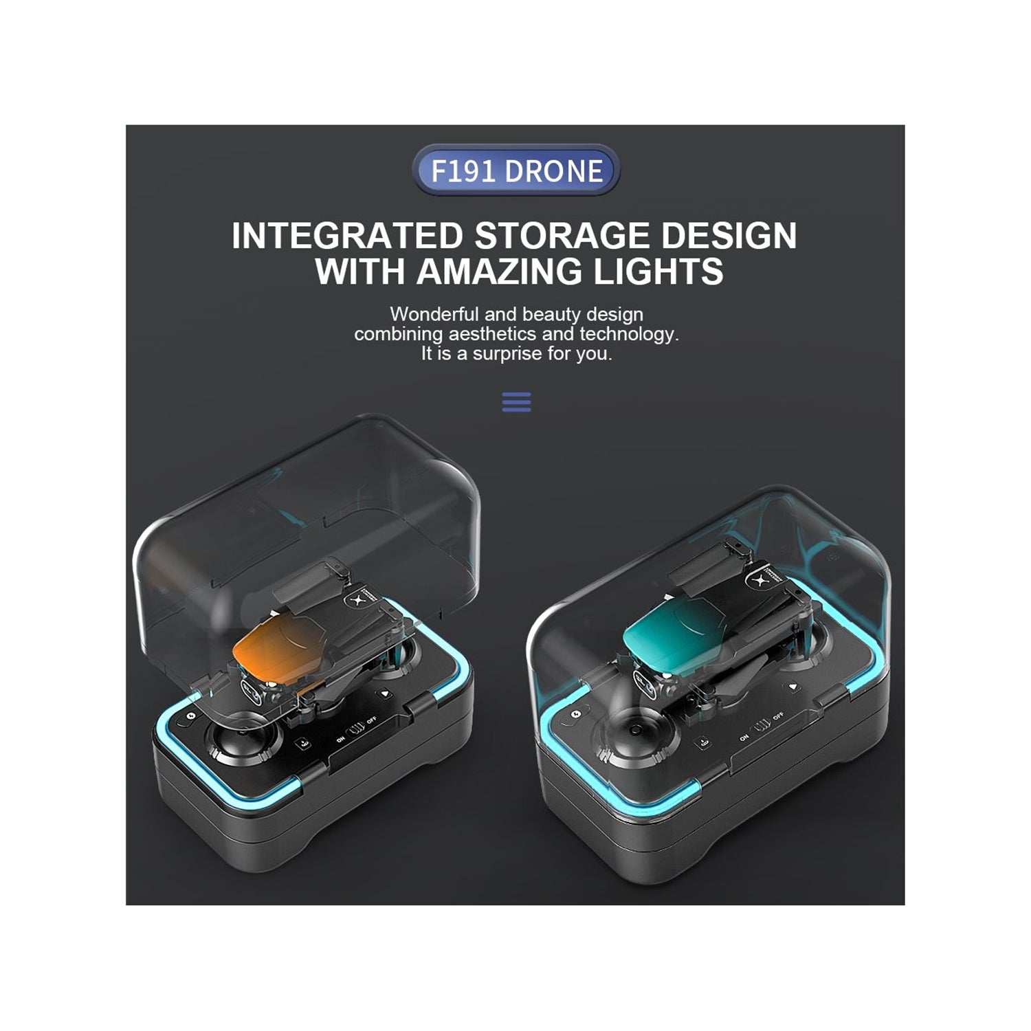 ZFR - Drone avec Double Objectif 4K avec Boite de Rangement et Télécommande, Streaming/Video en Direct, Noir - Simple Boutique