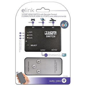 elink Commutateur HDMI à 3 Ports avec Télécommande - Simple Boutique