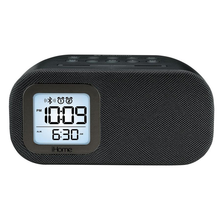 iHome IBT210BC Radio-Réveil FM, Deux Alarmes, Bluetooth avec Haut-Parleur et Charge USB, Noir - Simple Boutique