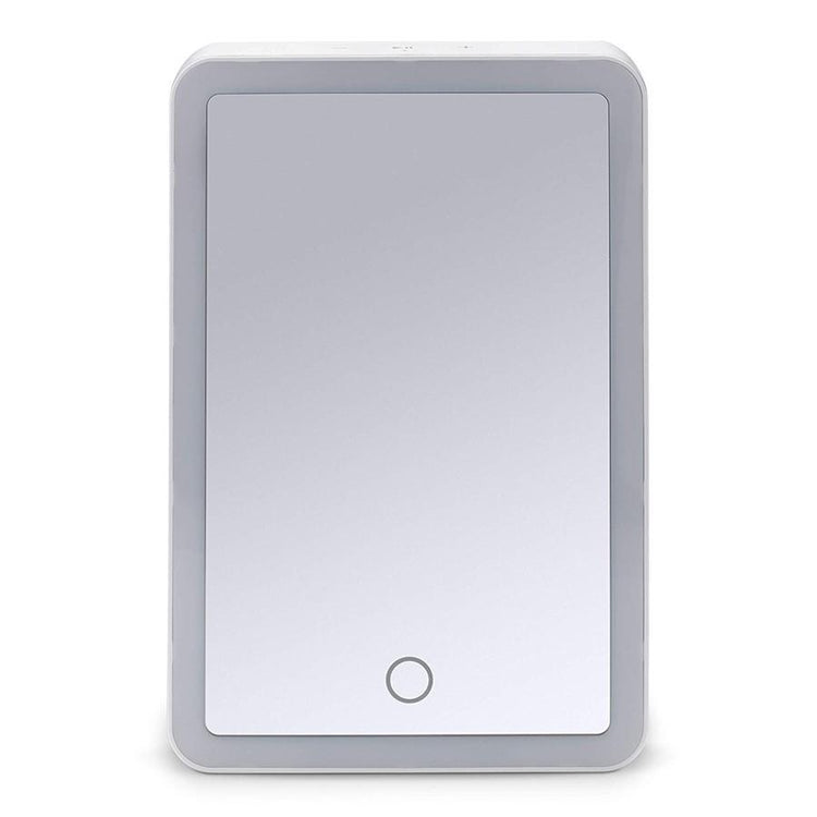 iHome ICVBT1WC Mirroir Portable avec Éclairage DEL, 6'' X 8'', Rechargeable avec Haut-Parleur Bluetooth, Blanc - Simple Boutique