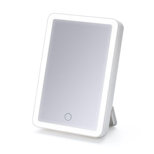 iHome ICVBT1WC Mirroir Portable avec Éclairage DEL, 6'' X 8'', Rechargeable avec Haut-Parleur Bluetooth, Blanc - Simple Boutique