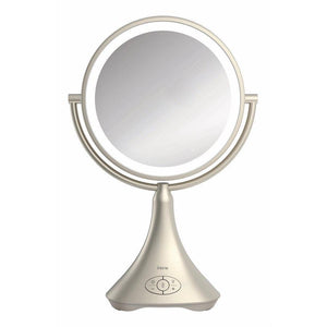 iHome ICVBT8SNC Miroir de Vanité Double Face de 9 po avec Chargement USB, Bluetooth Et Haut-Parleur, Argenté - Simple Boutique