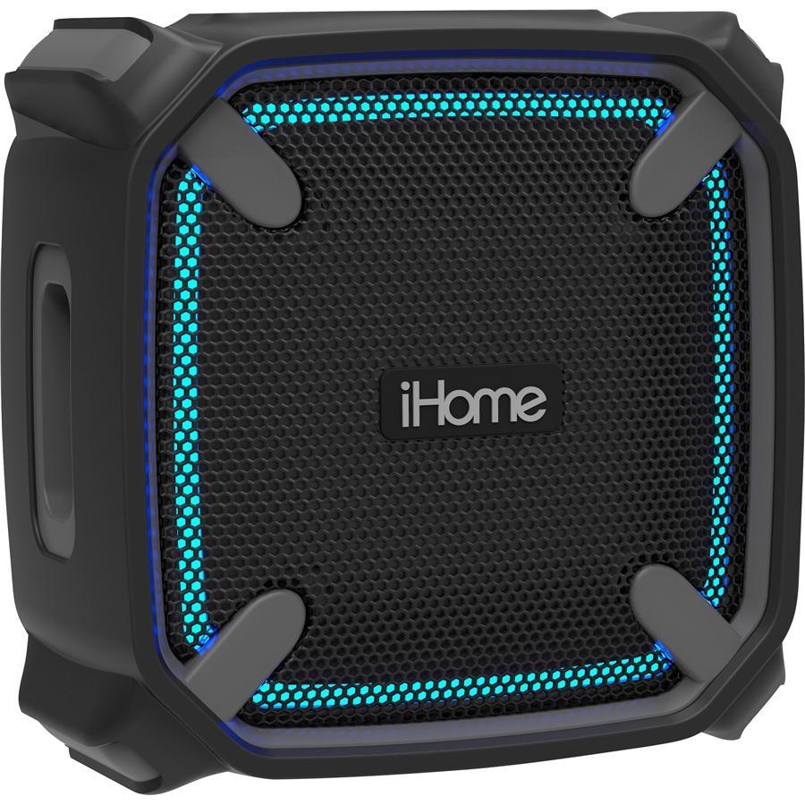 iHome iBT371 Haut-parleur sans fil Bluetooth étanche avec éclairage noir/gris