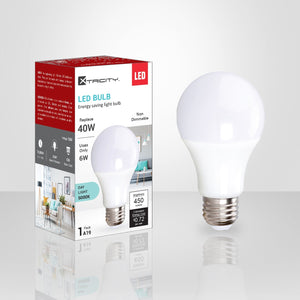 Xtricity - Ampoule DEL à économie d'énergie, 6W, Culot E26,  5000K Lumière du Jour - emballage - Simple Boutique