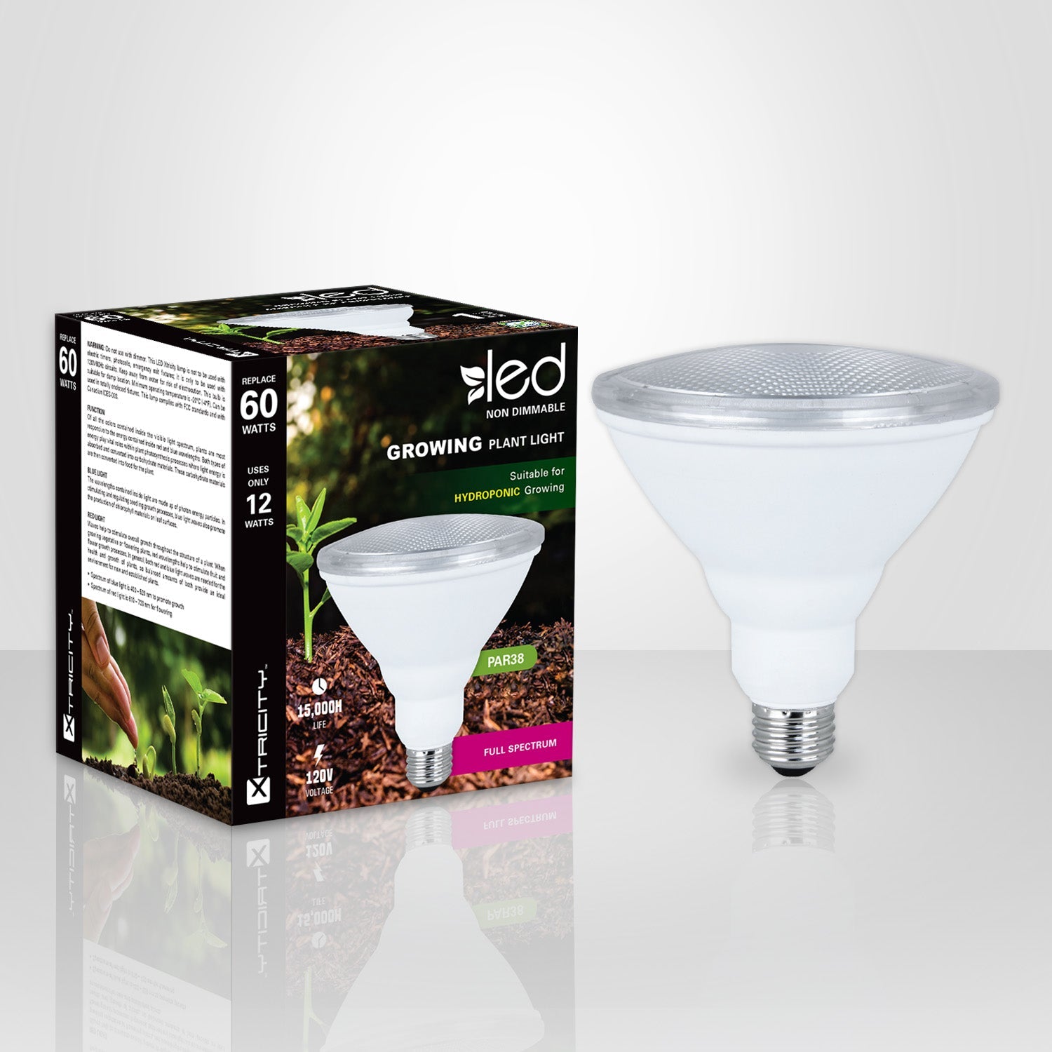 Xtricity ampoule de croissance del par38/12w/120v/e26 - emballage - Simple Boutique