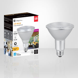 Xtricity - Ampoule DEL Gradable à économie d'énergie, 18.5W, Culot E26, 3000K Blanc Doux - emballage - Simple Boutique