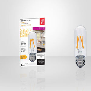 Xtricity - Ampoule DEL Gradable à économie d'énergie, 4.5W, Culot E26, 3000K Blanc Doux - emballage - Simple Boutique