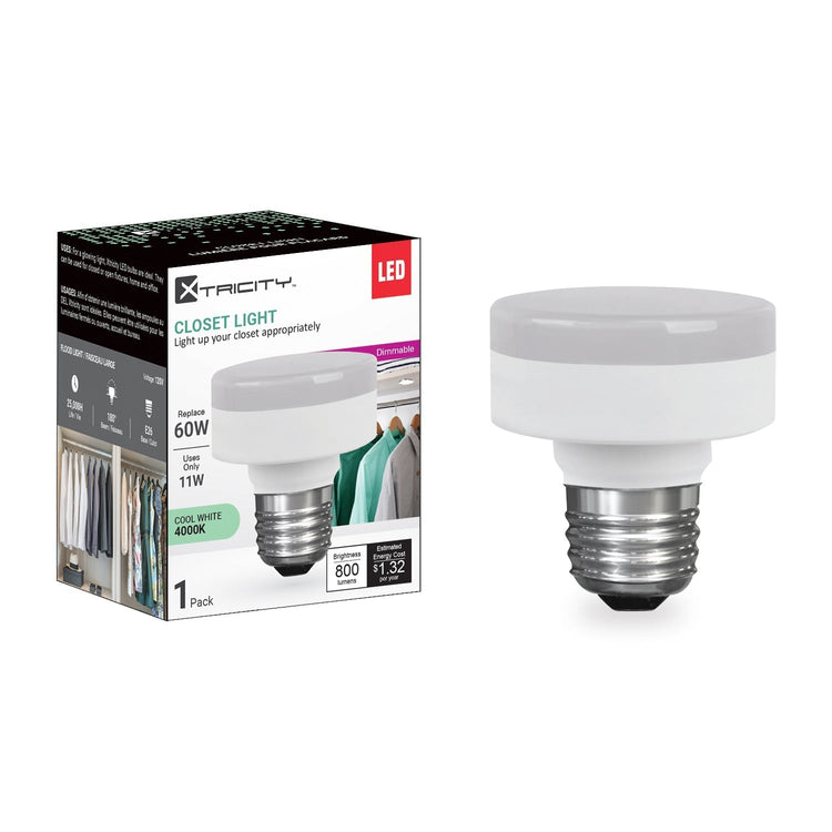 Xtricity - Ampoule DEL pour Placard, 11W, Culot E26, 4000K Blanc Froid - emballage - Simple Boutique