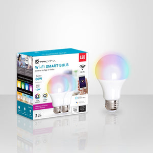 Xtricity 1-50085 Del Wi-Fi Type A 10W 120V Couleurs RGB 2700K-6500K Luminosité Ajustable Grad 2 PK Blanc - emballage - Simple Boutique