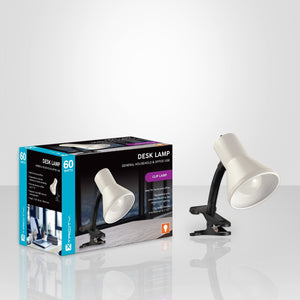 Xtricity Lampe De Table Bras Articulé Pince 60W Blanc - emballage - Simple Boutique