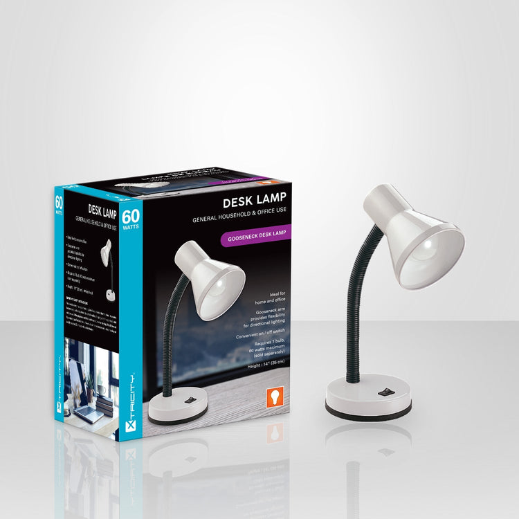 Xtricity Lampe De Table Bras Articulé 60W Blanc - emballage - Simple Boutique