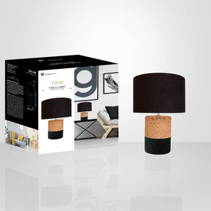 Xtricity - Lampe de Table Moderne, 13'' x 18.11'', De la Collection Todd, Noir - emballage - Simple Boutique