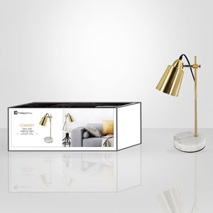Xtricity - Lampe de Table, Hauteur de 16.1'', De la Collection Conroy, Doré - emballage - Simple Boutique