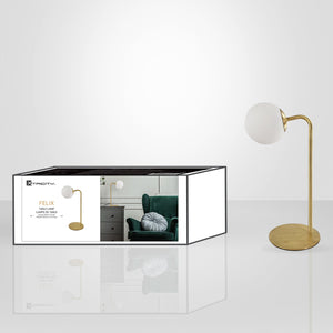 Xtricity - Lampe de Table, Hauteur de 15.9'', De la Collection Felix, Doré - emballage - Simple Boutique