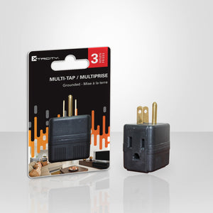 Xtricity 3-70619 Multiprise 3 Prises Noir - emballage - Simple Boutique