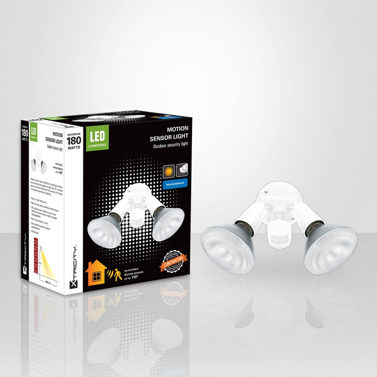 Xtricity détecteur de mouvement à 2 têtes 180w maximum blanc - emballage - Simple Boutique