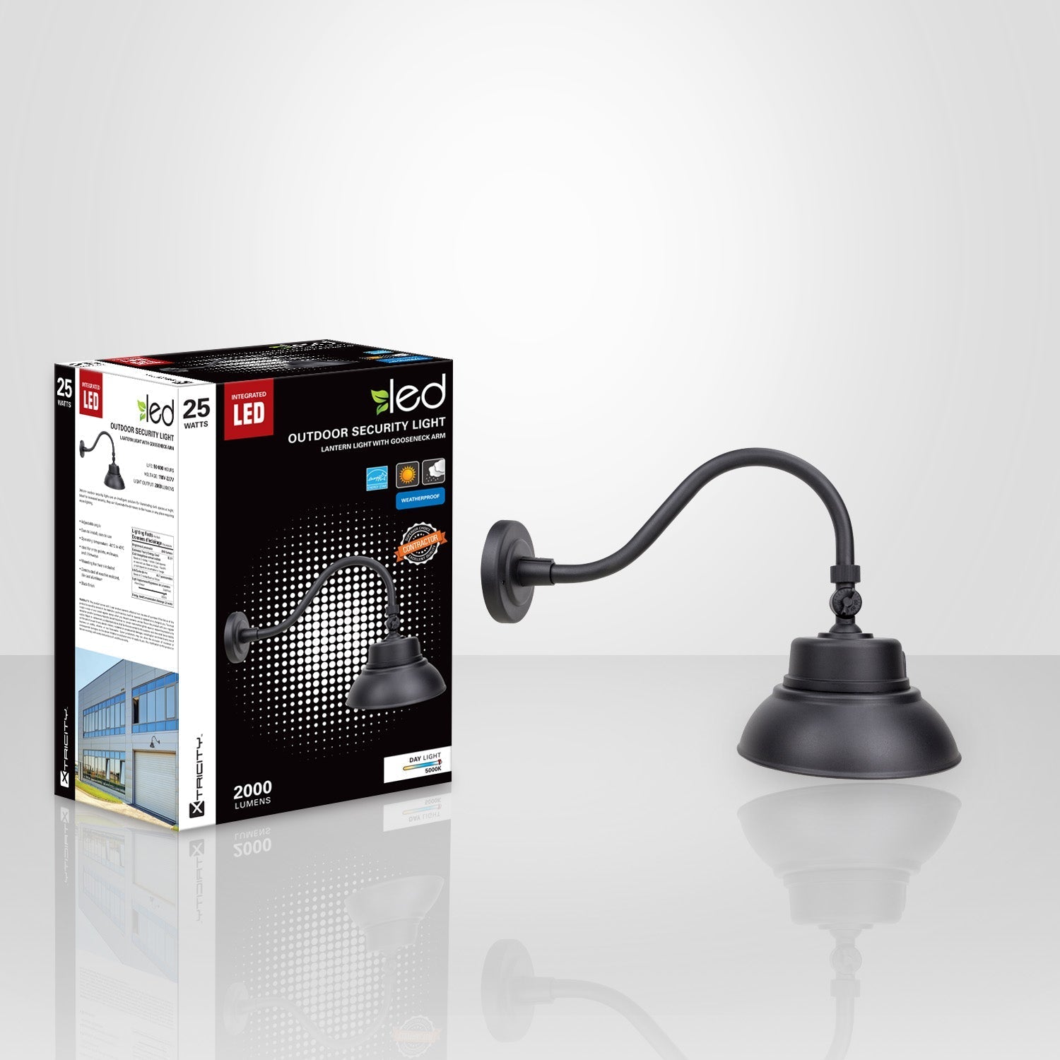 Xtricity - Fixture de Sécurité Extérieur DEL, 2000 Lumens, 25W, 5000K Lumière du Jour - emballage - Simple Boutique