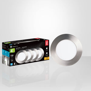 Xtricity Luminaire encastré del 4'' 10w/750l/3000k rond - nickel 4pk - emballage - Simple Boutique