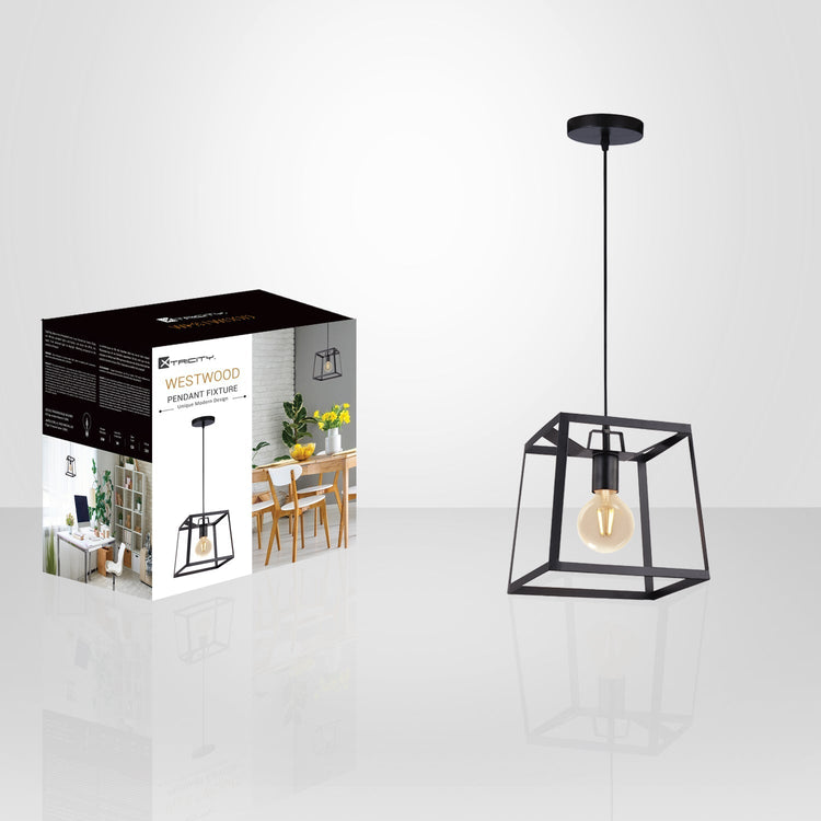 Xtricity - Luminaire Suspendu, Largeur de 12'', De la Collection Westwood, Noir - emballage - Simple Boutique