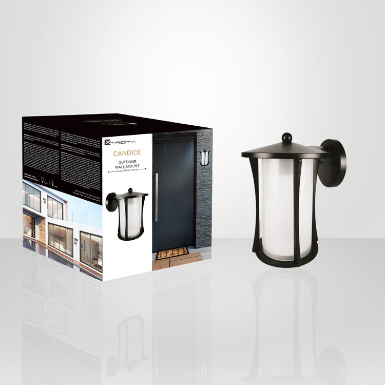 Xtricity - Luminaire Mural Extérieur, Hauteur de 10.74'', De la Collection Candice, Noir - emballage - Simple Boutique