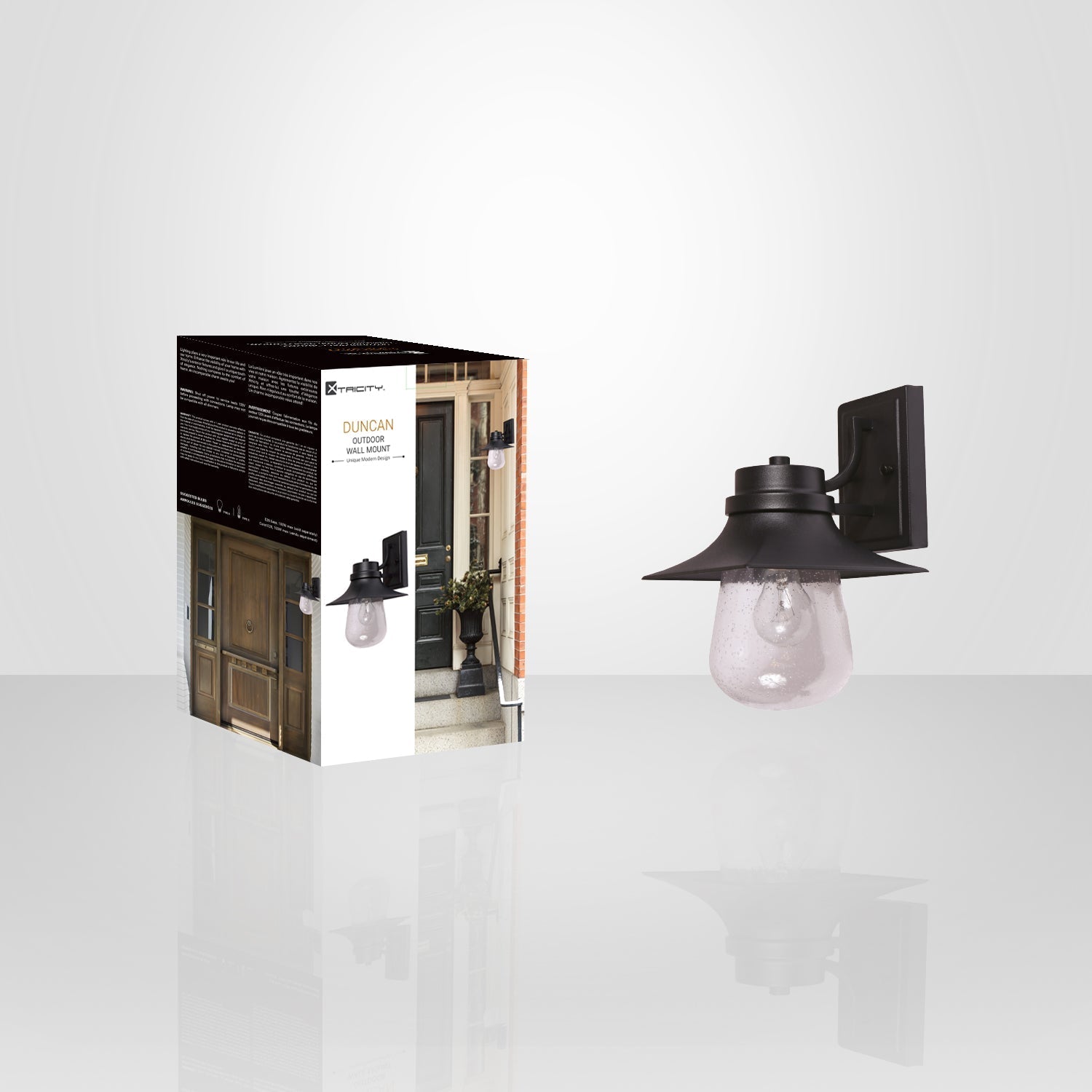 Xtricity - Luminaire Mural Extérieur, Hauteur de 11.81'', De la Collection Ducan, Noir - emballage - Simple Boutique