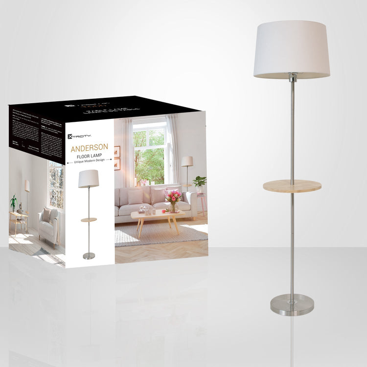 Xtricity - Lampe Torchère sur Pied, Hauteur de 5', de la Collection Anderson, Blanc - emballage - Simple Boutique
