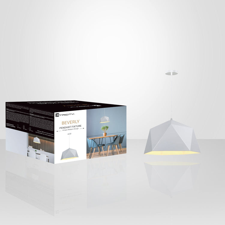 Xtricity - Luminaire Suspendu, Largeur de 14.95'', De la Collection Beverly, Blanc - emballage - Simple Boutique