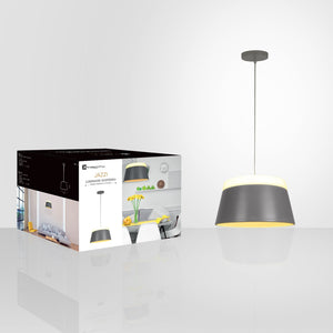 Xtricity - Luminaire Suspendu, Largeur de 13.77'', De la Collection Jazzi, Gris - emballage - Simple Boutique