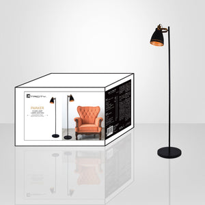 Xtricity - Luminaire sur Pied à 1 Tête, Hauteur de 5', De la Collection Parker, Noir - emballage - Simple Boutique