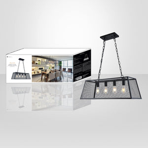 Xtricity - Luminaire Suspendu à 4 Lumières, Largeur de 33.2'', De la Collection Nelson, Noir - emballage - Simple Boutique