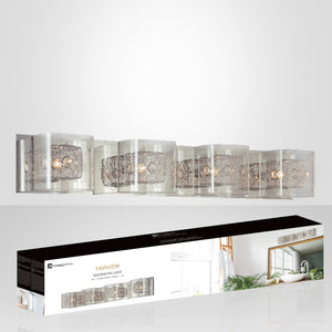 Xtricity - Luminaire de Vanité à 4 Lumières, Largeur de 30.98'', De la Collection Fairview, Fini Chromé - emballage - Simple Boutique